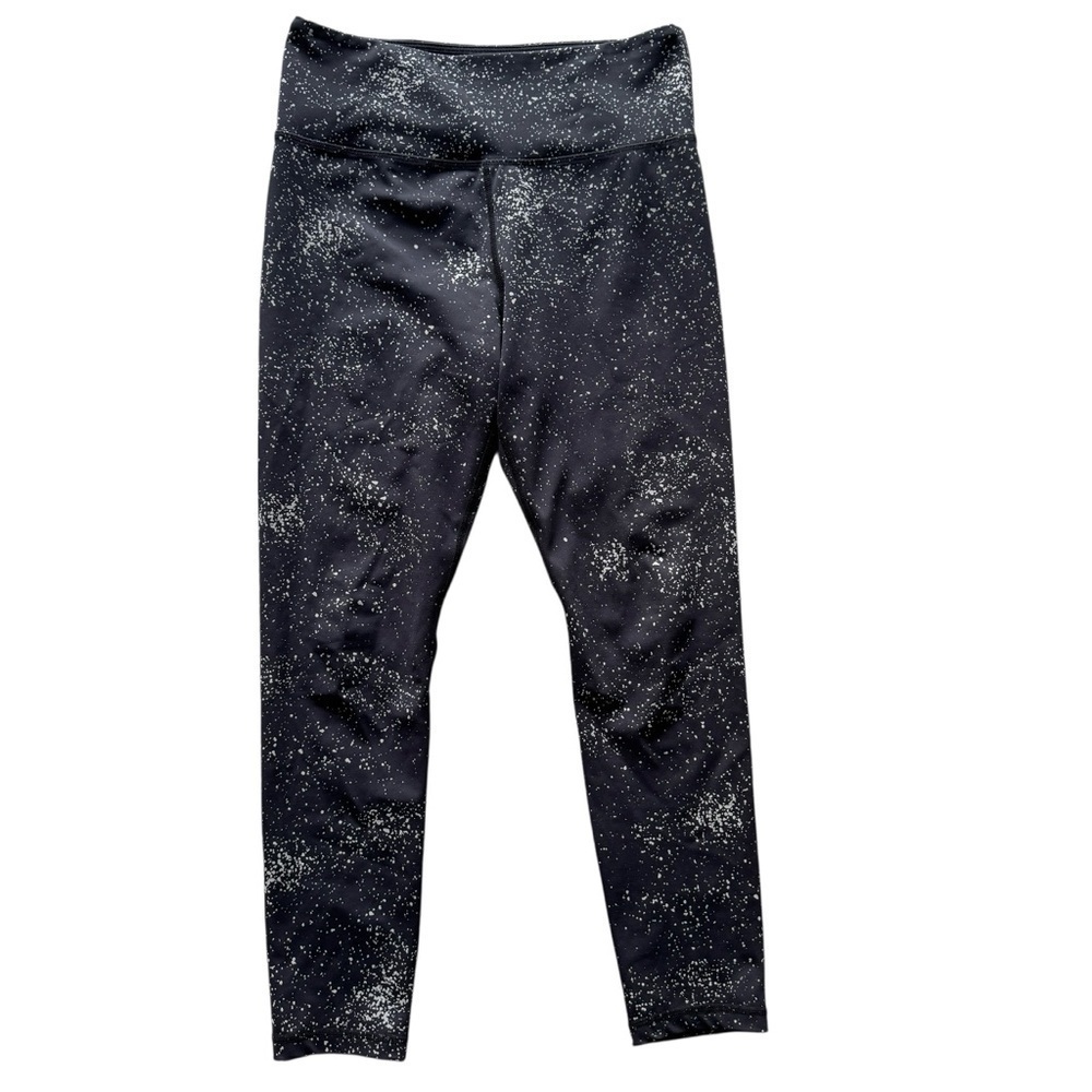 Zyia Active Woman’s Black  Splattered High Waisted Leggings Size 8-10